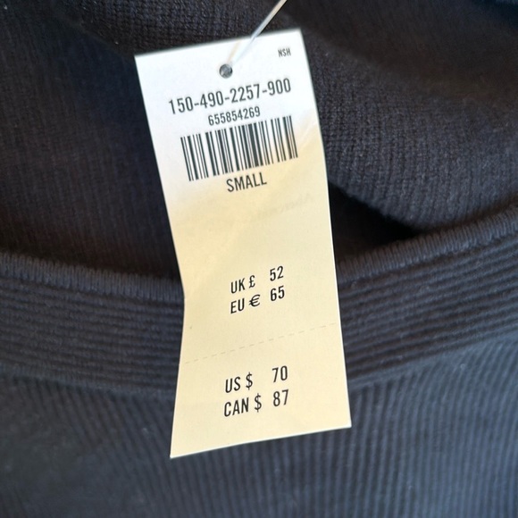 Abercrombie & Fitch Black Ribbed Cropped Sweetheart Neckline Sweater Size Small - Picture 7 of 7
